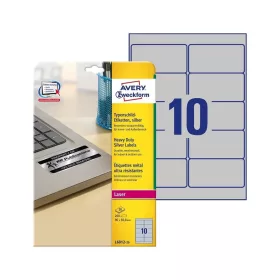   Etikett címke, 96x50,8mm, 20lap 10 címke/lap ipari ezüst poliészter Avery