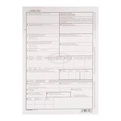 CMR nemzetközi fuvarlevél A4, 4lapos garnitúra B. CMR/4 Bluering®