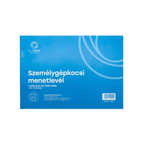 Személygépkocsi menetlevél A5, 100 lapos D.GEPJ.36/5 Bluering®