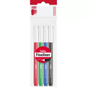   Rostirón, tűfilc vízbázisú, 0,5mm, kerek test, Tinten Pen Ico, 4 klf.szín
